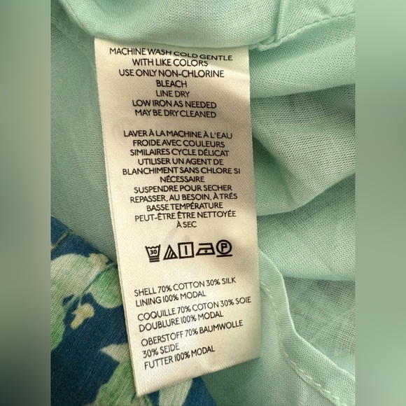 Anthropologie Cotton/Silk Blend Eleanora Maxi Green Jungle Animal Floral Dress S - Picture 11 of 11